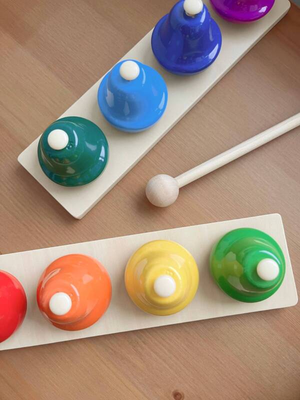 Wooden Desk Bells Set | 8 Notes Diatonic Hand Bells - Image 2