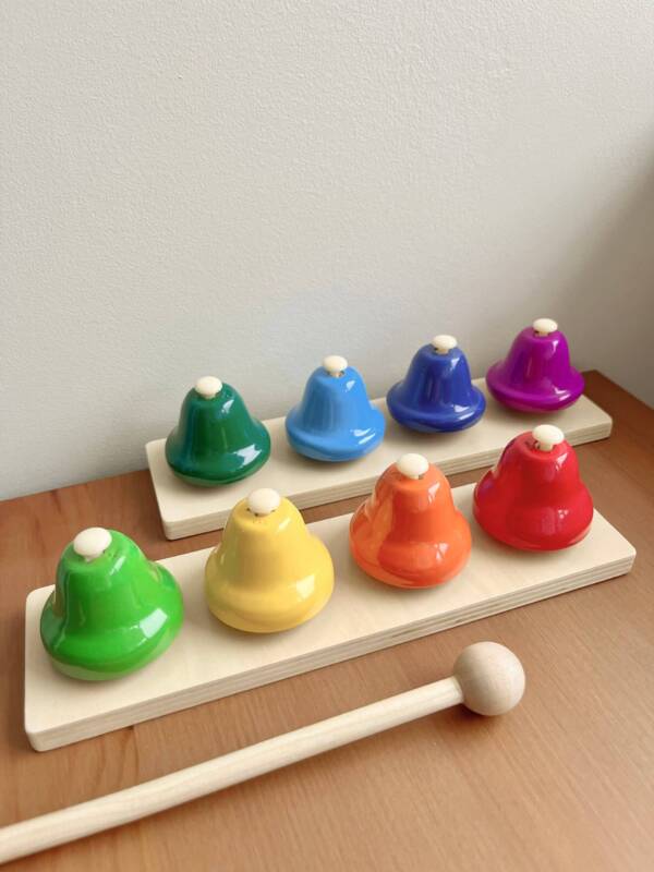 Wooden Desk Bells Set | 8 Notes Diatonic Hand Bells - Image 3