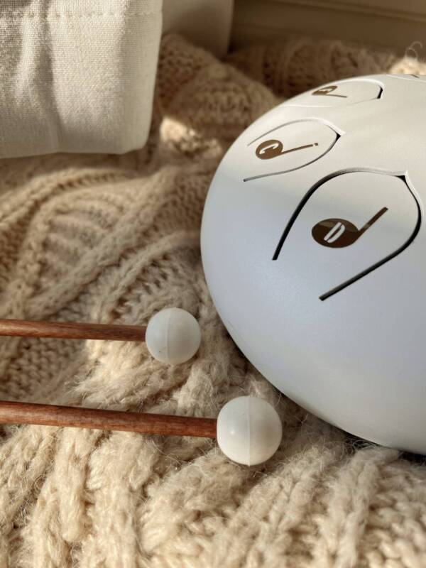 Steel Tongue Drum Kids Drum Toy Instrument: White - Image 3
