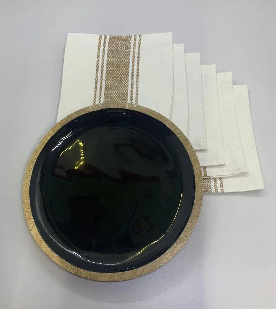 Gift pack- Wooden Round Tray & Set of Six Tea Coasters - Image 4