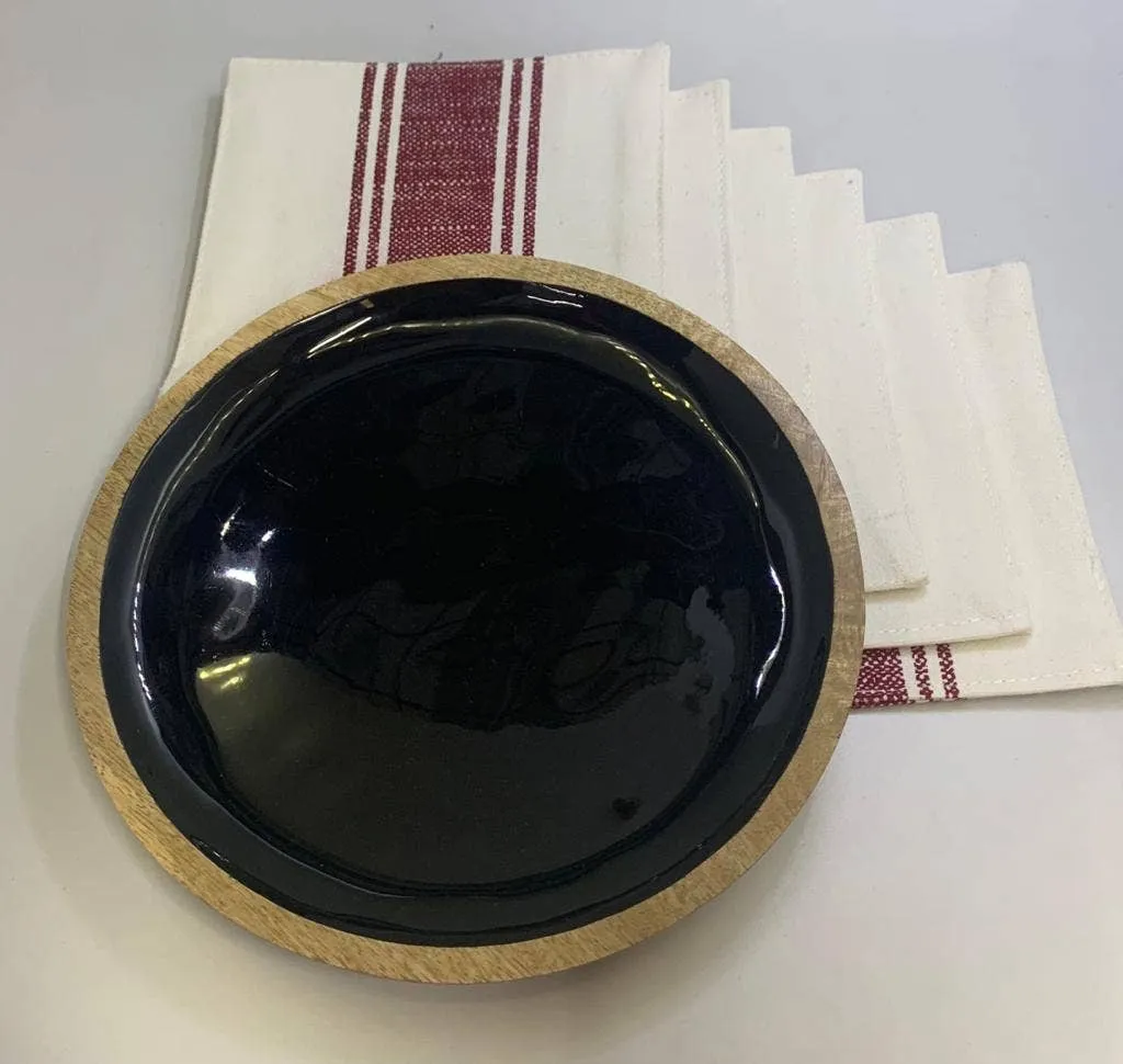 Gift pack- Wooden Round Tray & Set of Six Tea Coasters - Image 5