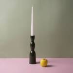 Wave Candleholder Tall - Dark Green - Image 2