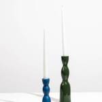 Wave Candleholder Tall - Dark Green - Image 3