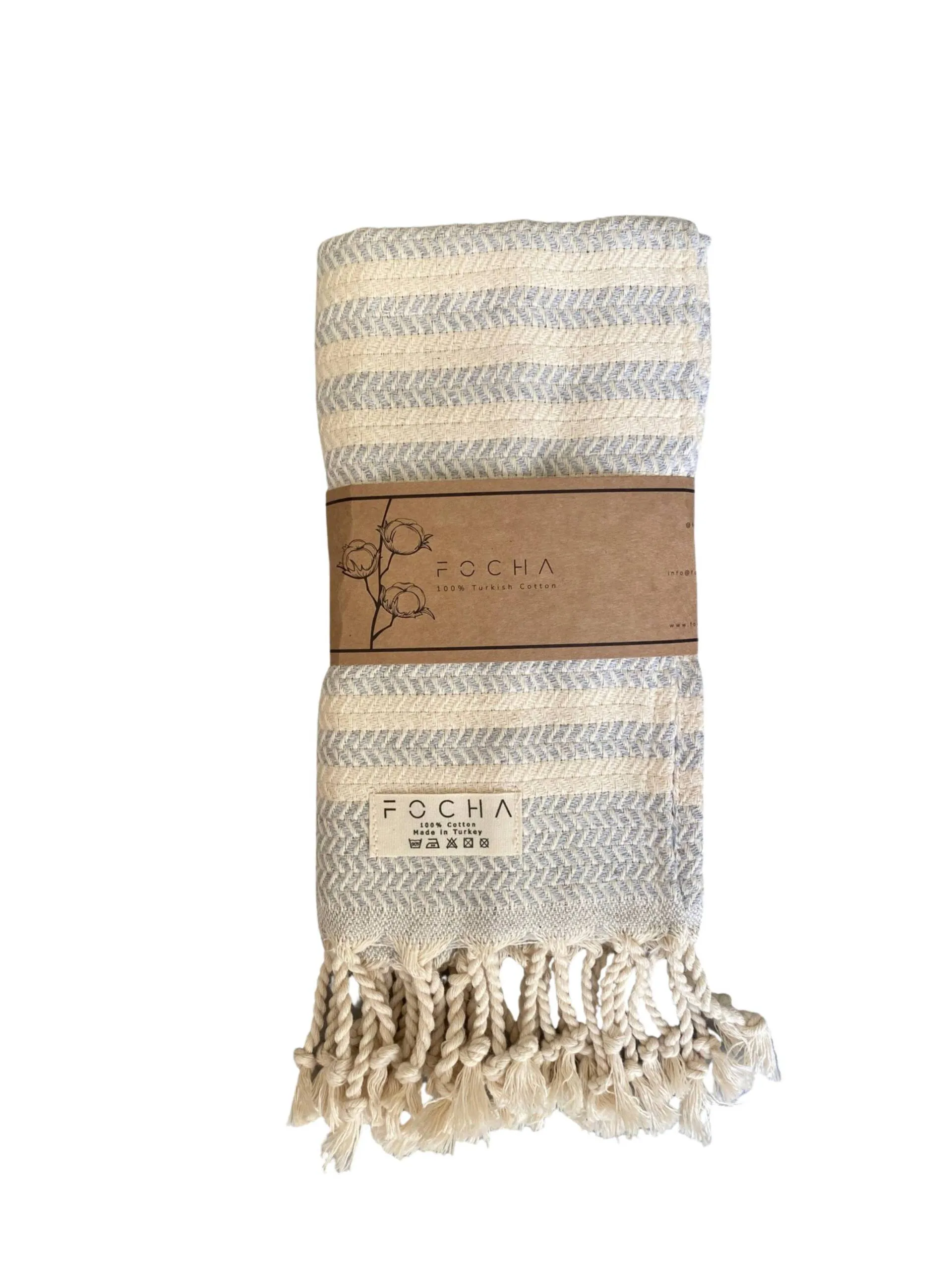 Hand Towels 100% Turkish Cotton: Blue - Image 3