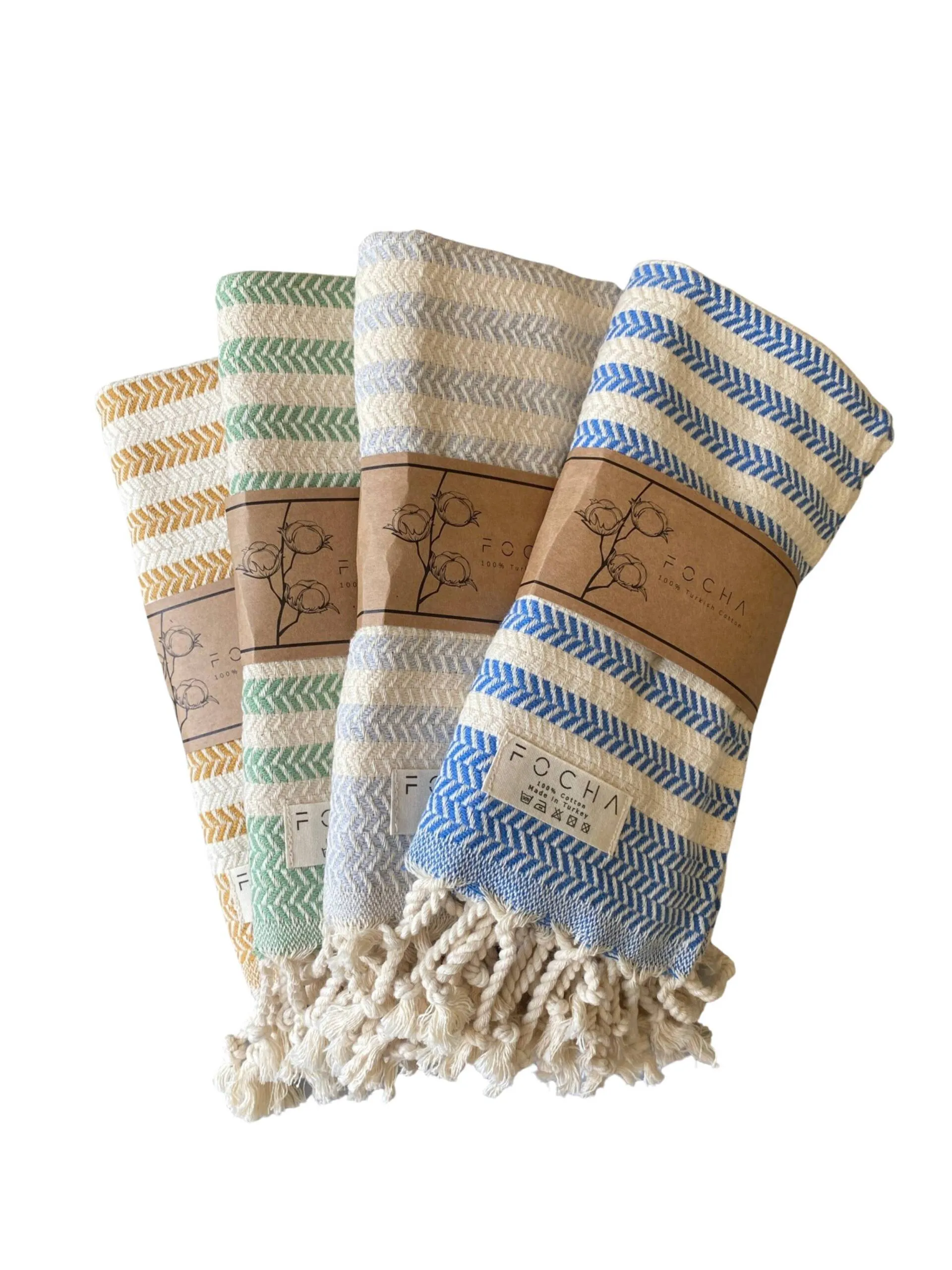 Hand Towels 100% Turkish Cotton: Blue - Image 6