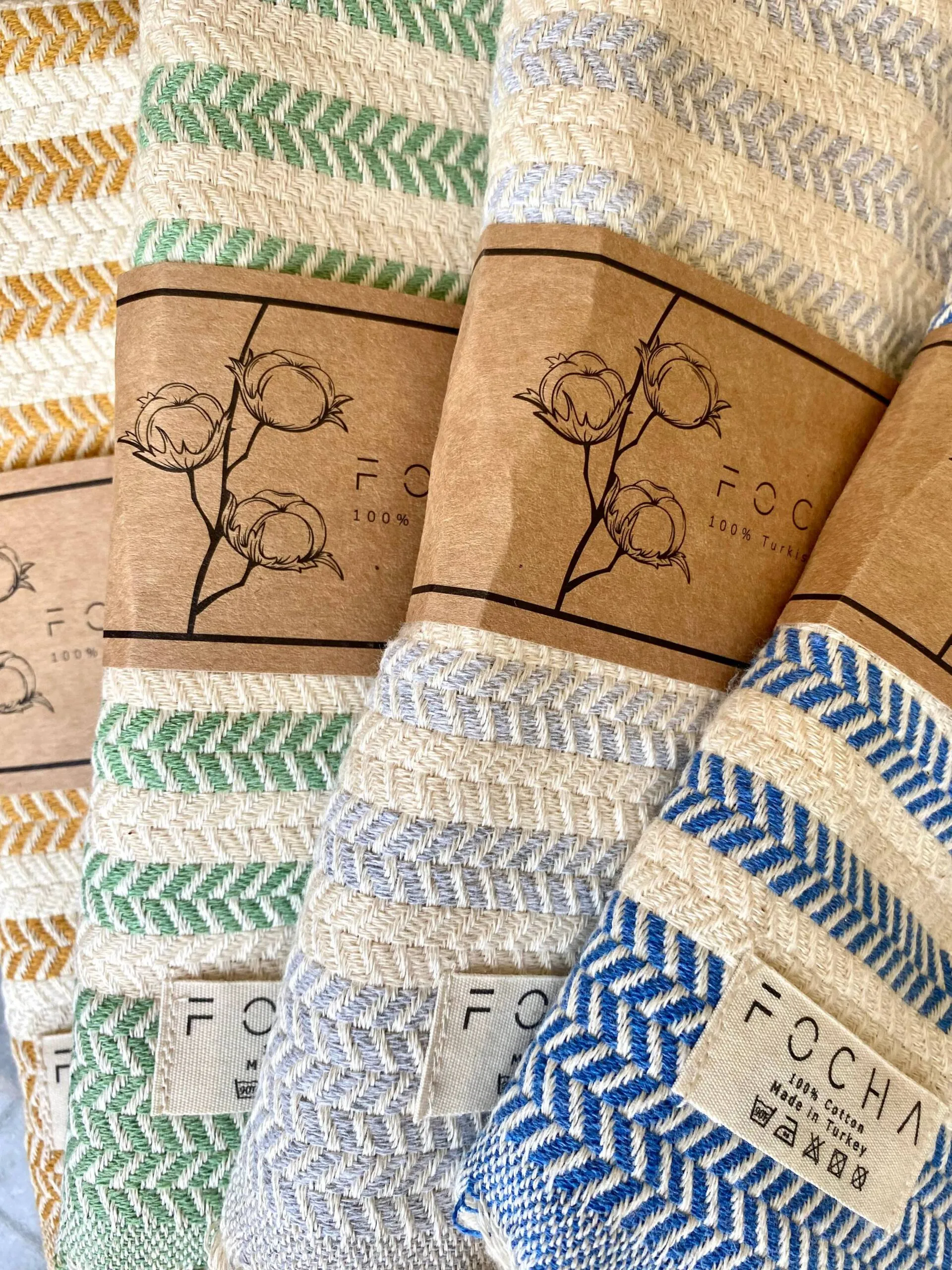 Hand Towels 100% Turkish Cotton: Blue - Image 8