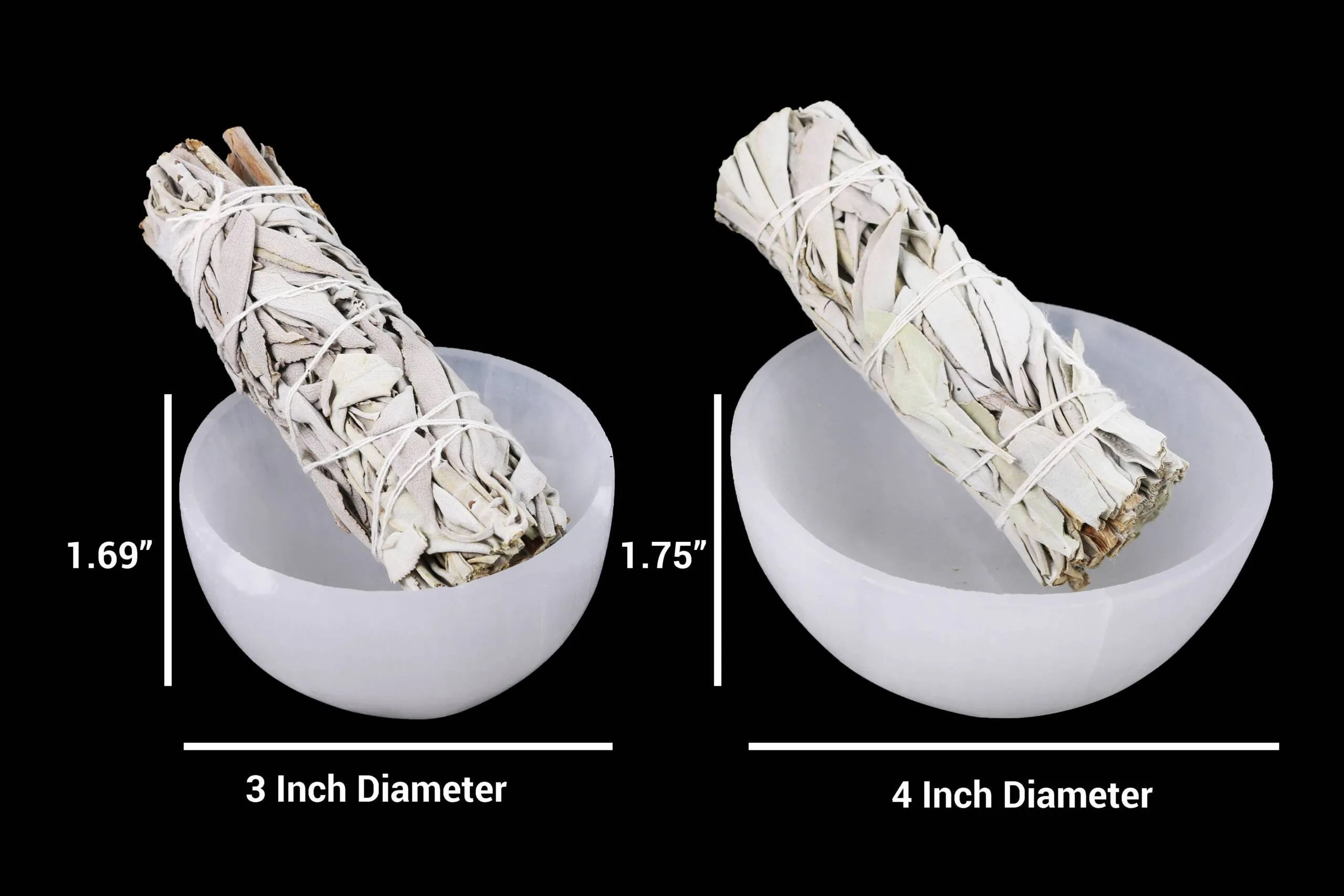 3" Selenite Smudge Bowl & Crystal Charging from Morocco - Image 4