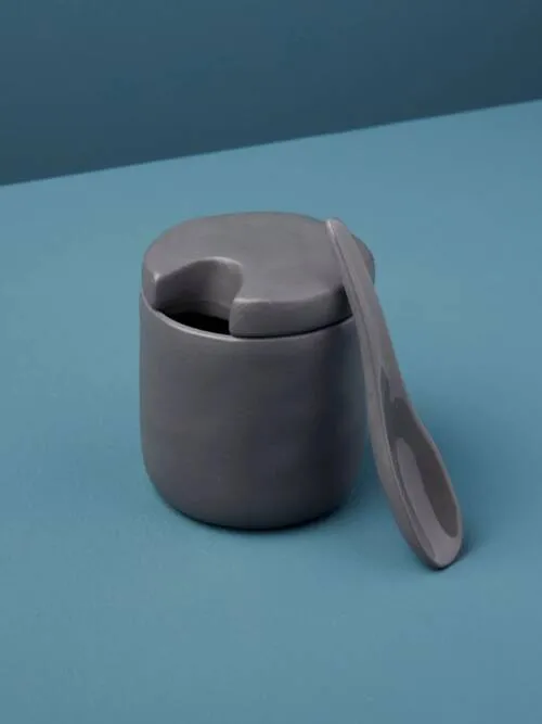 Tam Stoneware Sugar Cellar & Spoon