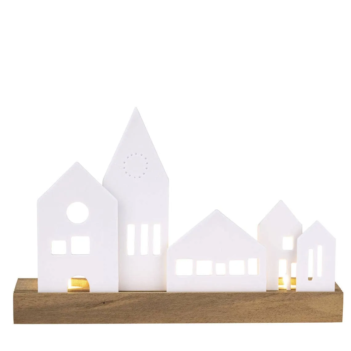 Porcelain & Acacia Village Tealight - City - Image 2