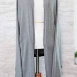 All Season Scarf in Cotton Knit -Dark Gray - Image 2