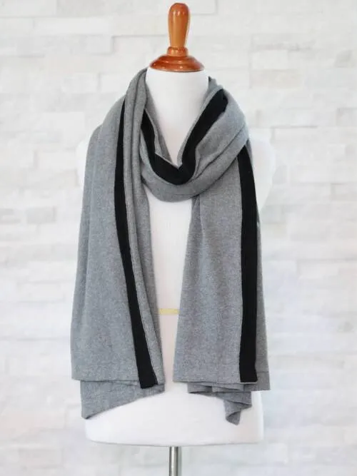 All Season Scarf in Cotton Knit -Dark Gray