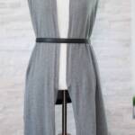 All Season Scarf in Cotton Knit -Dark Gray - Image 4