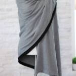 All Season Scarf in Cotton Knit -Dark Gray - Image 3