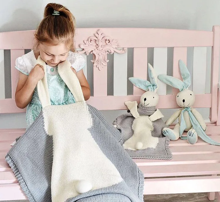 Annie & Charles® bunny baby blanket: Pink - Image 6