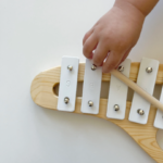 Minimalist Baby Wooden Xylophone (White) Musical Instrument - Image 4
