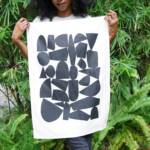 Constructed Shapes - Screen-Printed Natural Cotton Tea Towel - Image 4