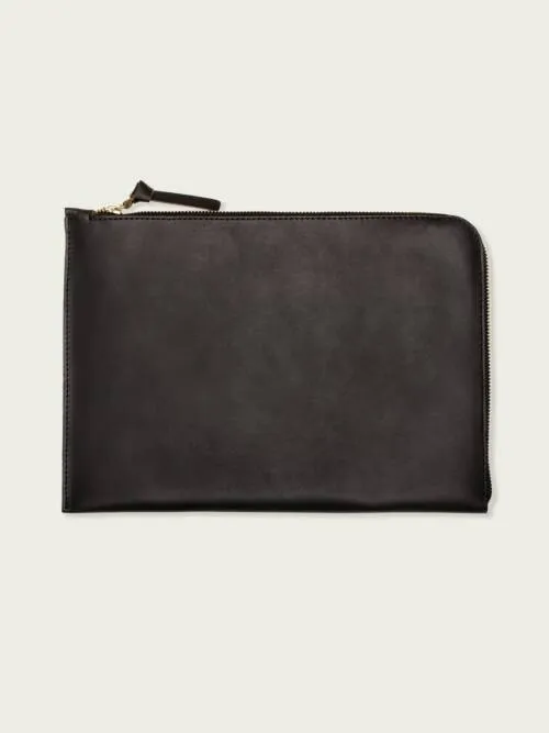 16'' Leather Laptop Sleeve: Desert Black