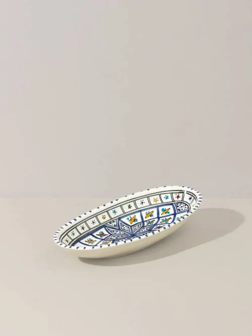 Ceramic Hand Painted Decorative Oval Plate | Terrata: Medium