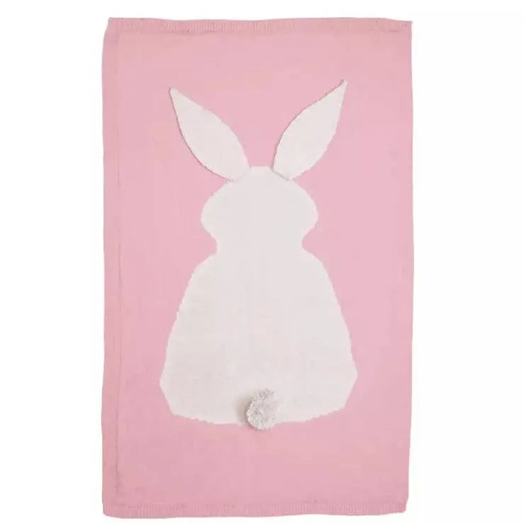 Annie & Charles® bunny baby blanket: Pink