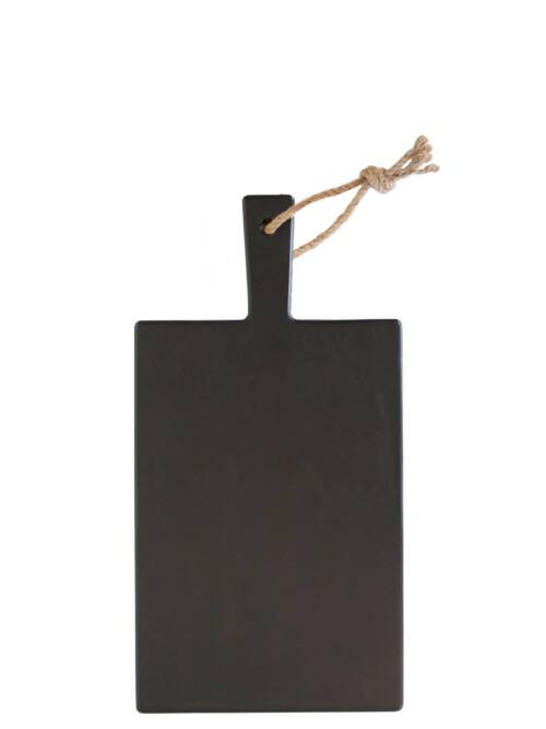 Black Wood Cutting Board Natural Rope 19.5 x 28.5 cm