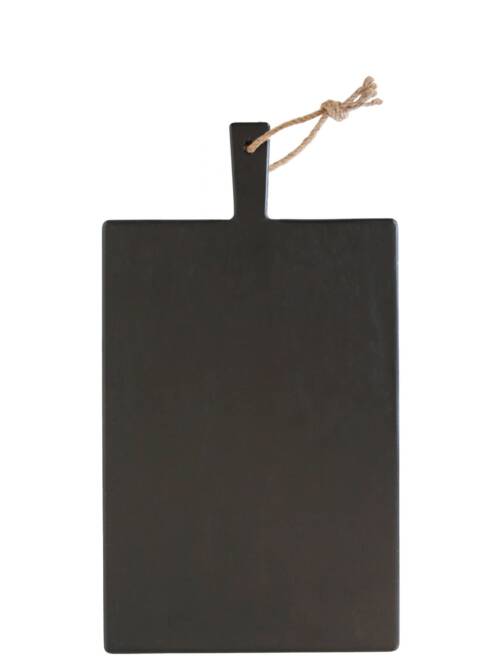 Black Wood Cutting Board Natural Rope 34 x 52 cm