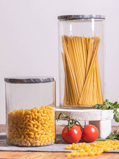 Glass Canister w/ Black Marble: Extra Large