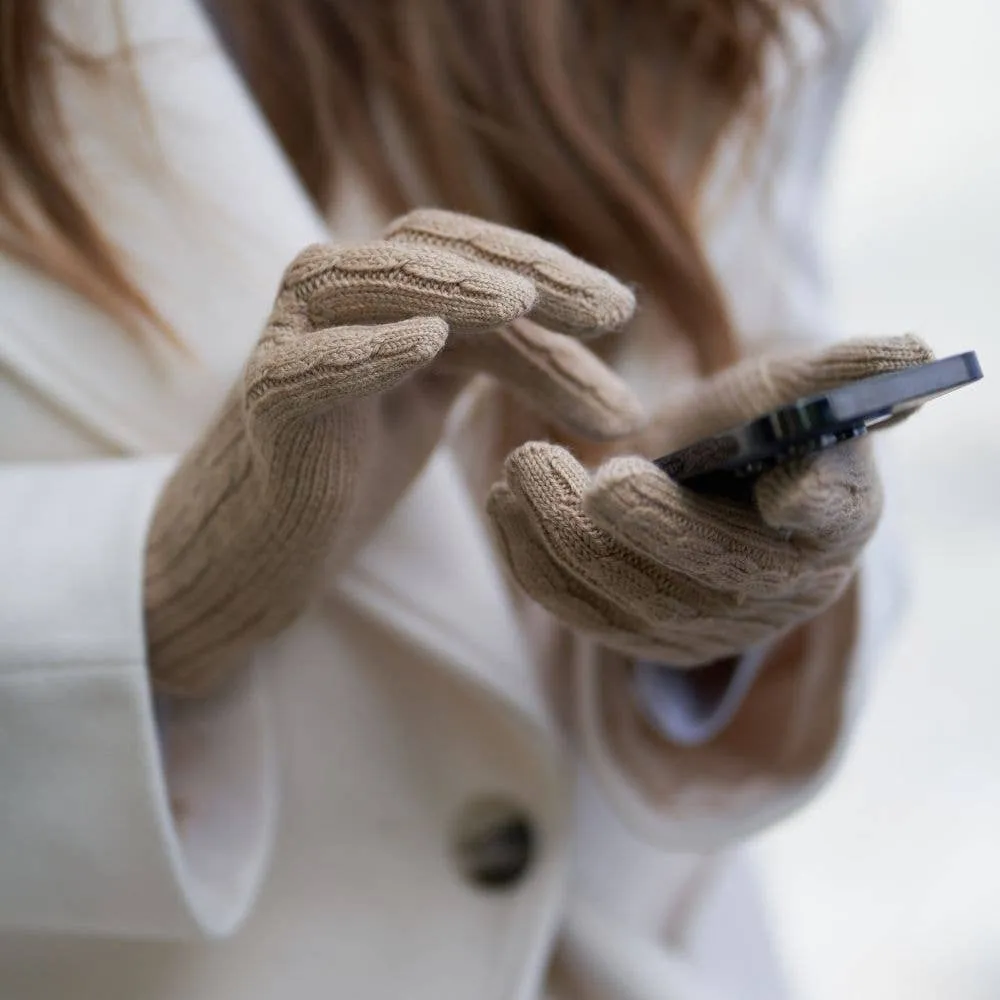 DANIEL - 100% wool tactile gloves: Black, S/M - Image 2