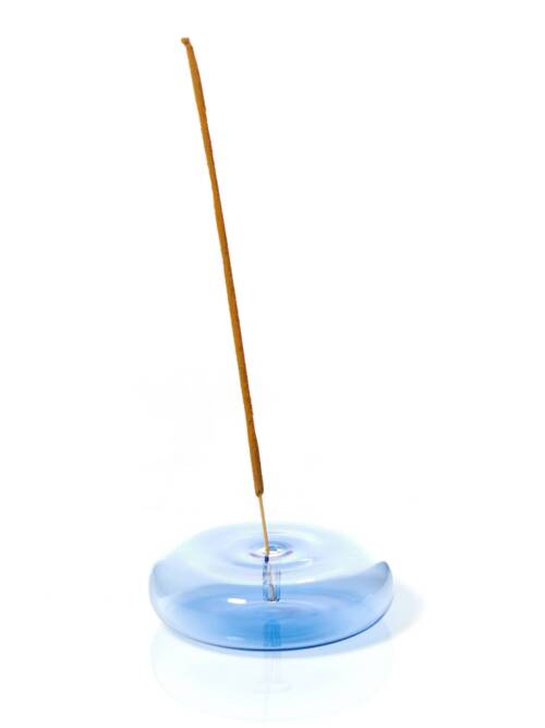 Dimple - Hand Blown Glass Incense Holder Blue