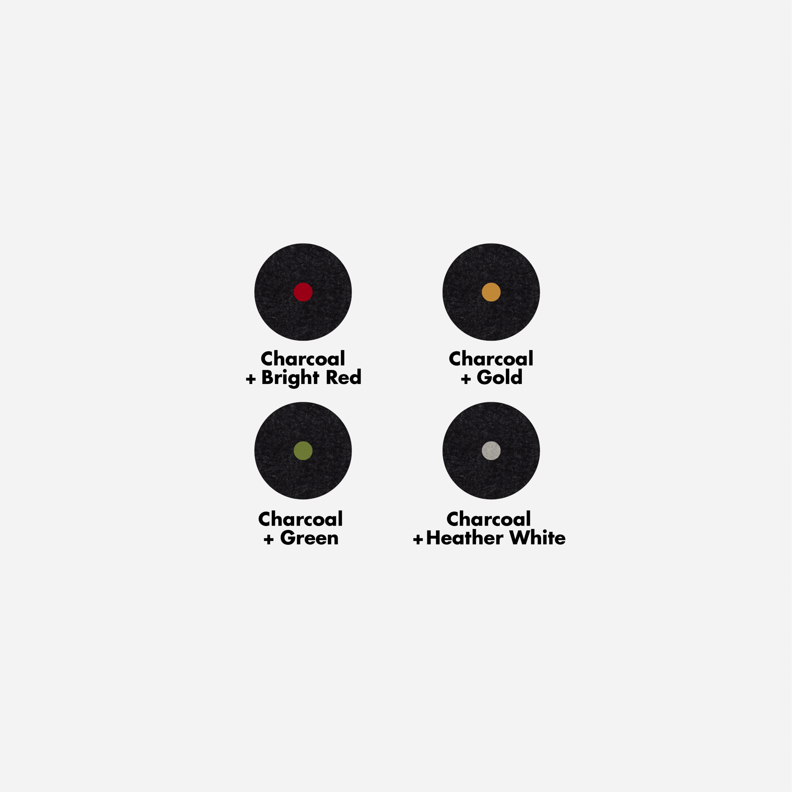 Evergreen Wool Felt Coaster 4-Packs: Charcoal + Bright Red - Image 5