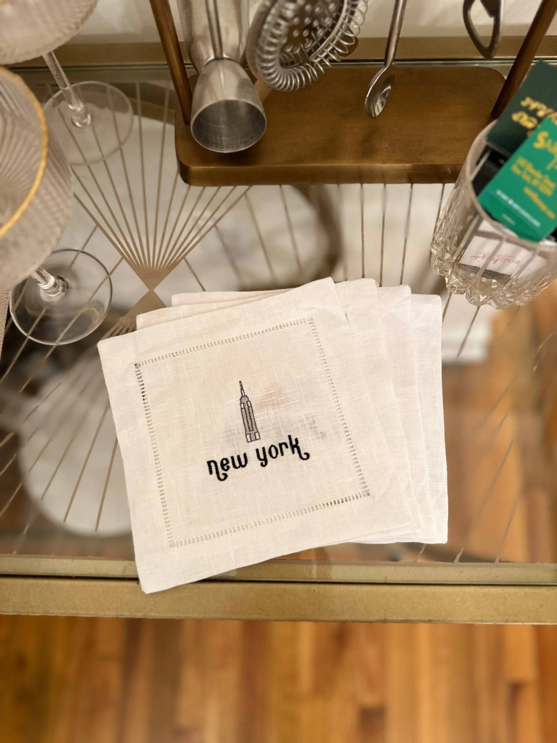 Welcome to New York Embroidered Cocktail Napkin Set of 4 - Image 5