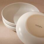 Stoneware Pasta Plate | Youlha 7.9": Matte Black/Shiny White - Image 5