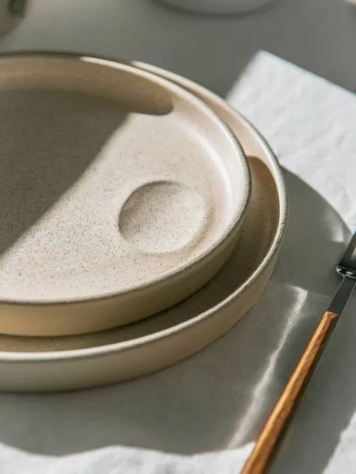 Plate Cream 20 cm - Ceramic Dessert Plate - Handmade