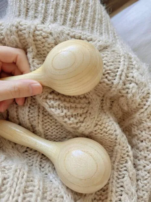 Wooden Maracas Montessori Baby Rattle Musical Toy