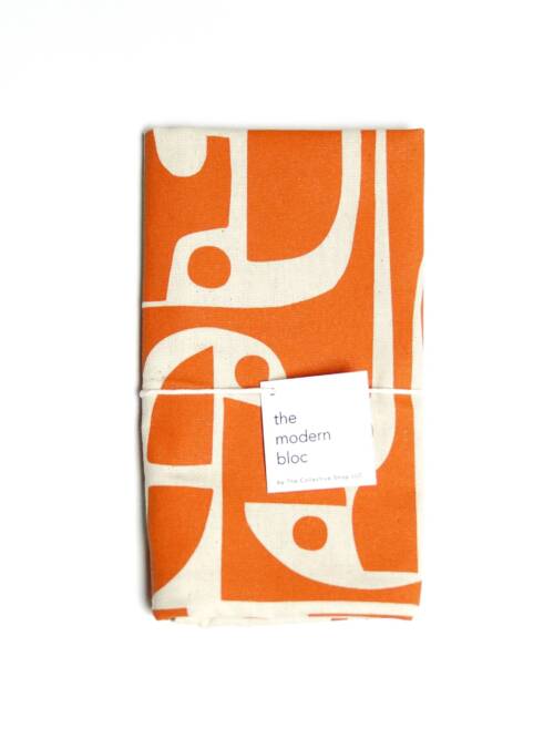 Mid Century Shapes - Screen-Printed Cotton Natural Tea Towel