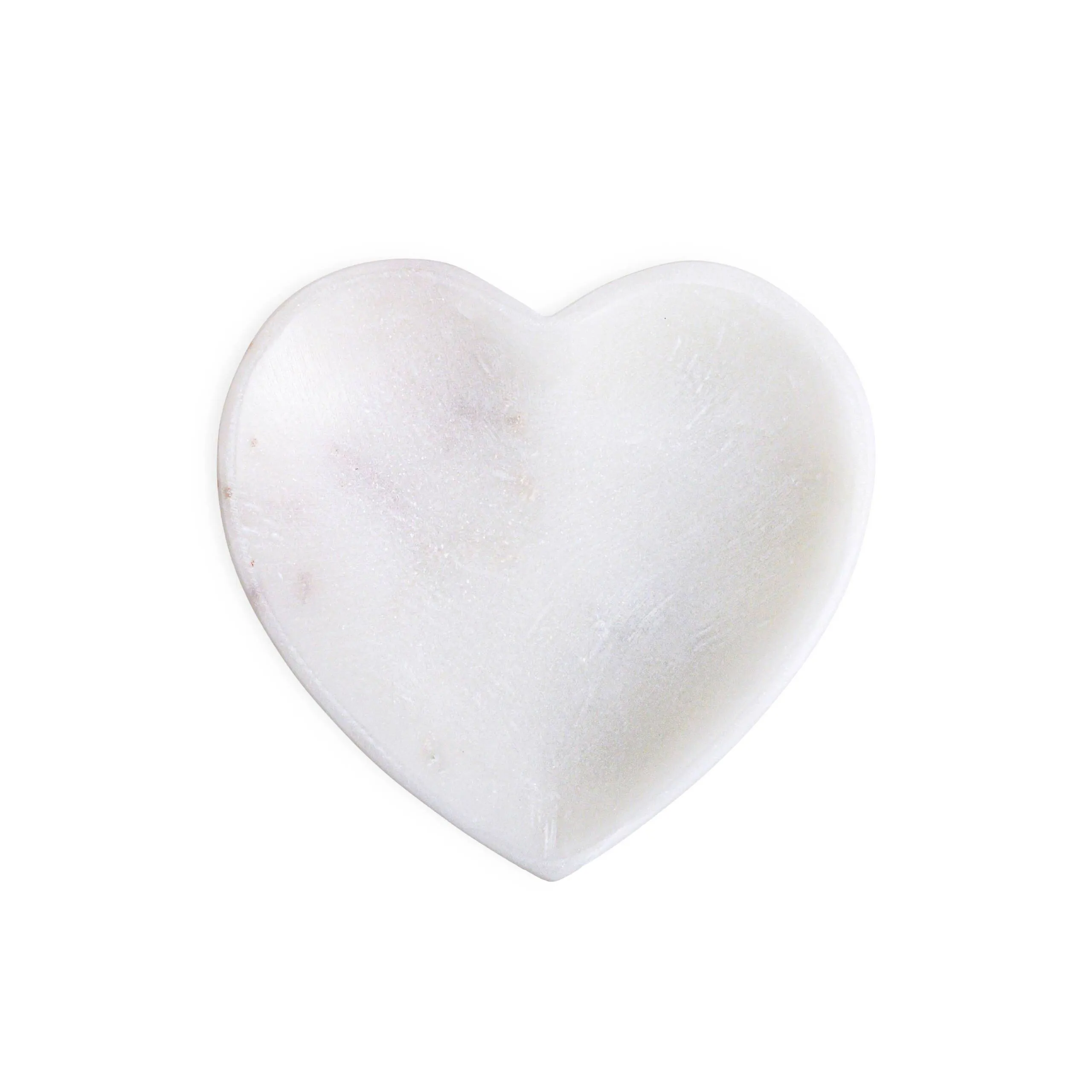 Sm. White Marble Heart Shaped Bowl - Image 2