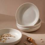 Stoneware Pasta Plate | Youlha 7.9": Matte Black/Shiny White - Image 4