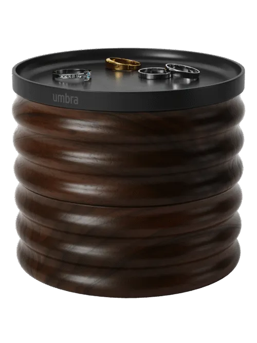 Tesora Wood Storage Box: Black/Walnut