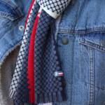 SYLVESTRE - Wool scarf: Asphalt-Raspberry - Image 4