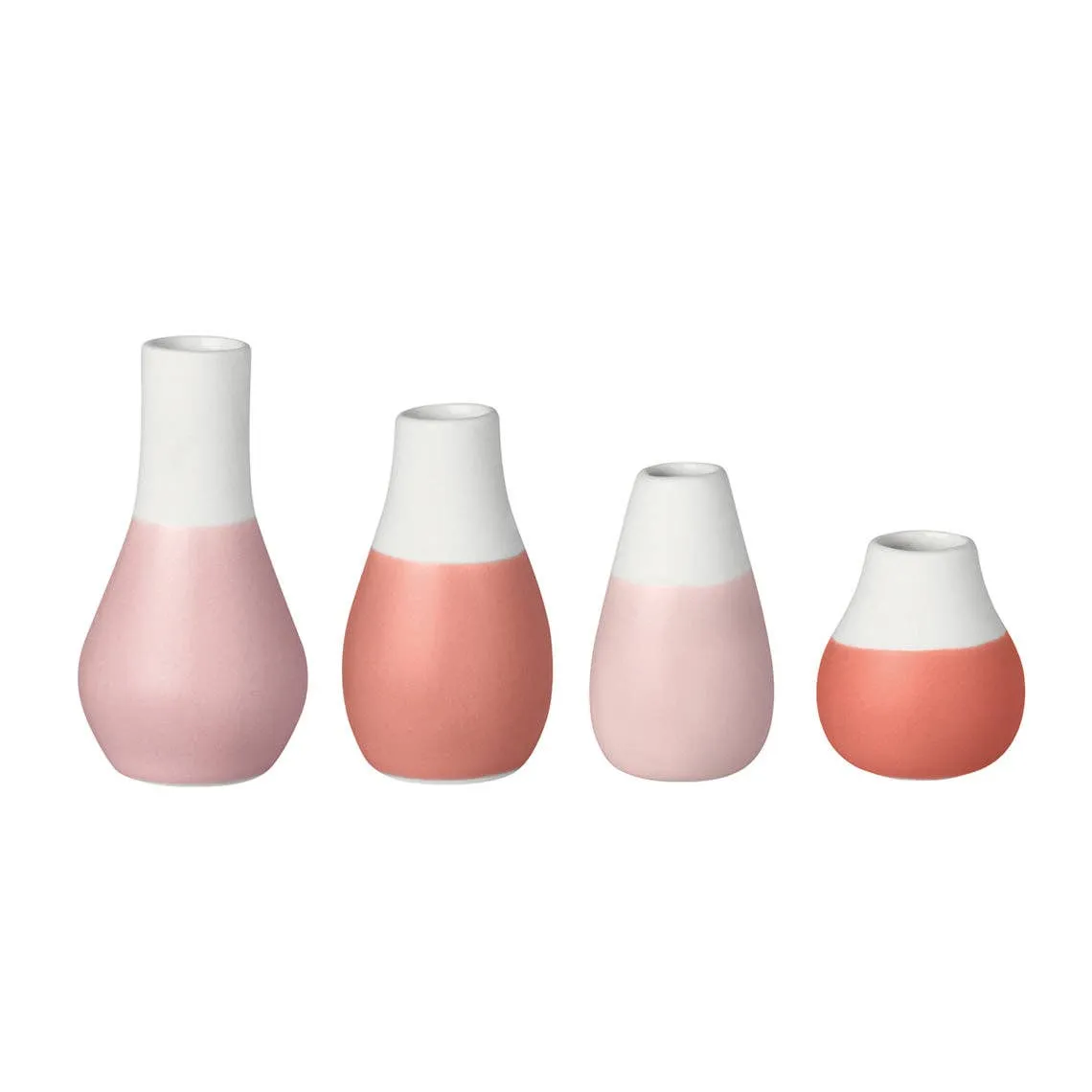 Pastel Two-Tone Mini Vases - Set of 4: Shades of Grey Vases - Image 2