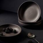 Stoneware Pasta Plate | Youlha 7.9": Matte Black/Shiny White - Image 8
