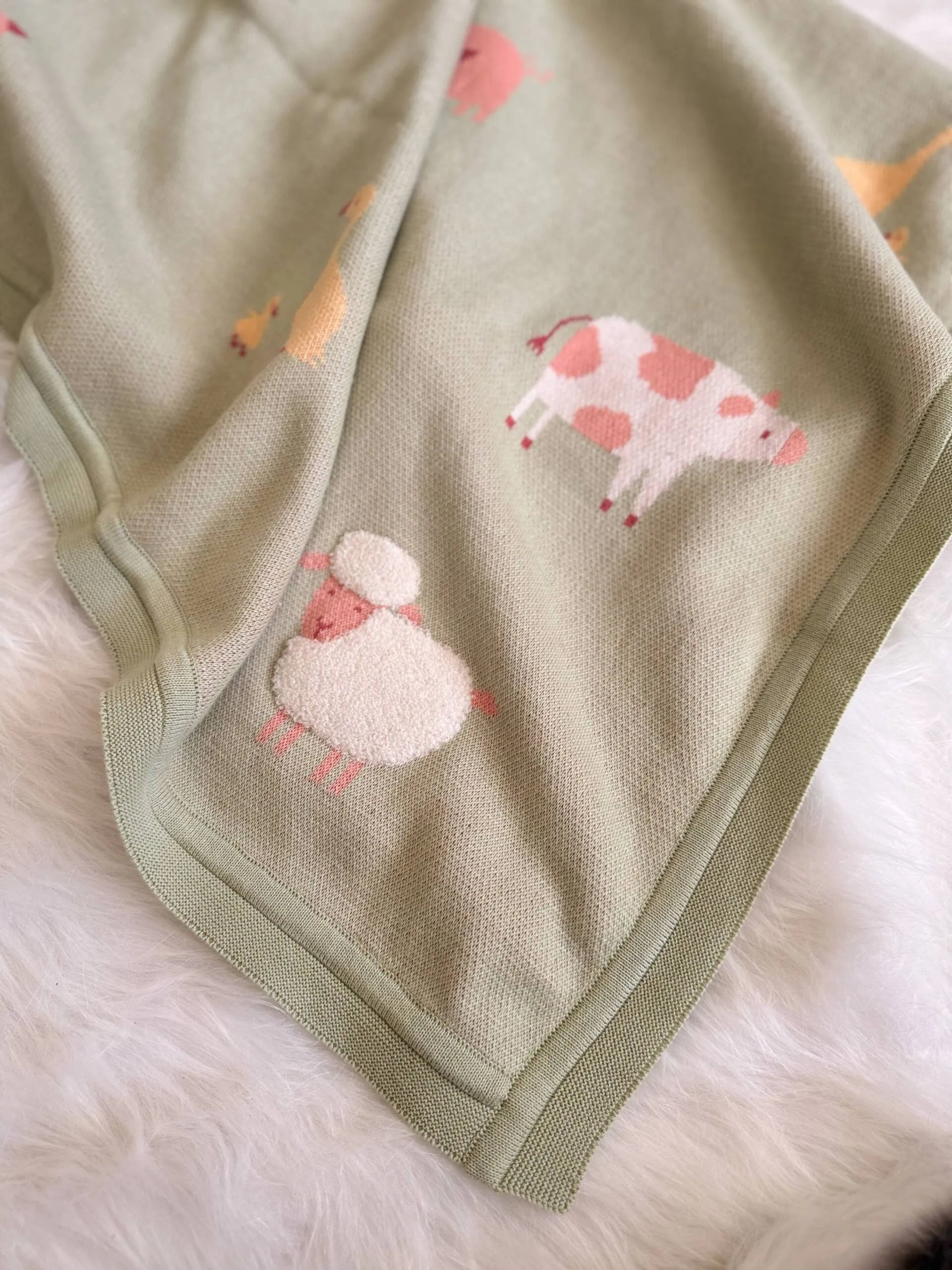 Farm Animals Knit Baby Blanket - Image 2