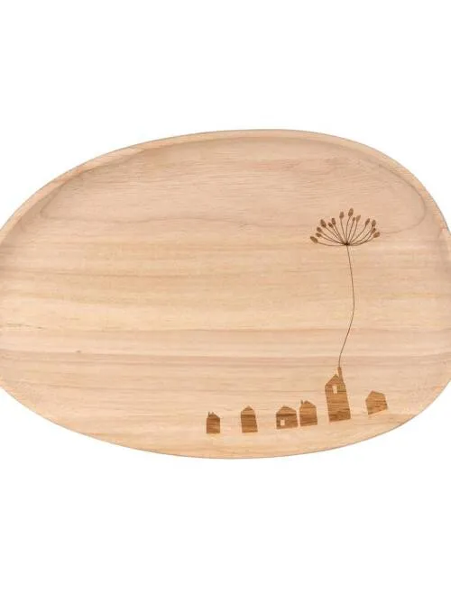 Wonderland Decorative Wood Tray: Small Town Tray - 12.6"
