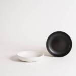 Stoneware Pasta Plate | Youlha 7.9": Matte Black/Shiny White - Image 6