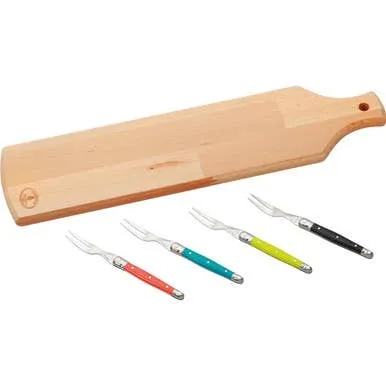 Jean Dubost 5 Pc Tapas Board with Multicolor Handles