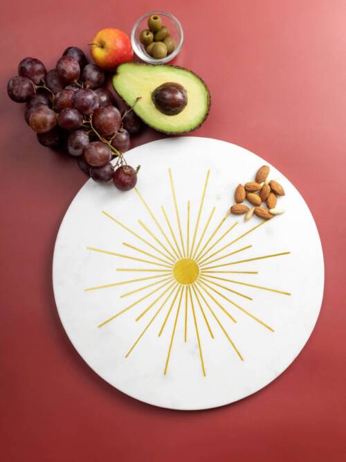 Sunshine Marble Cheese Board - 12" x 12"