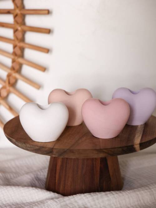 Heart candle holder: Beige