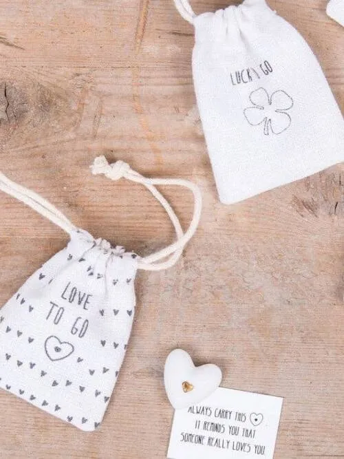 Porcelain Pocket Gift with Bag: Lucky Clover Pocket Gift