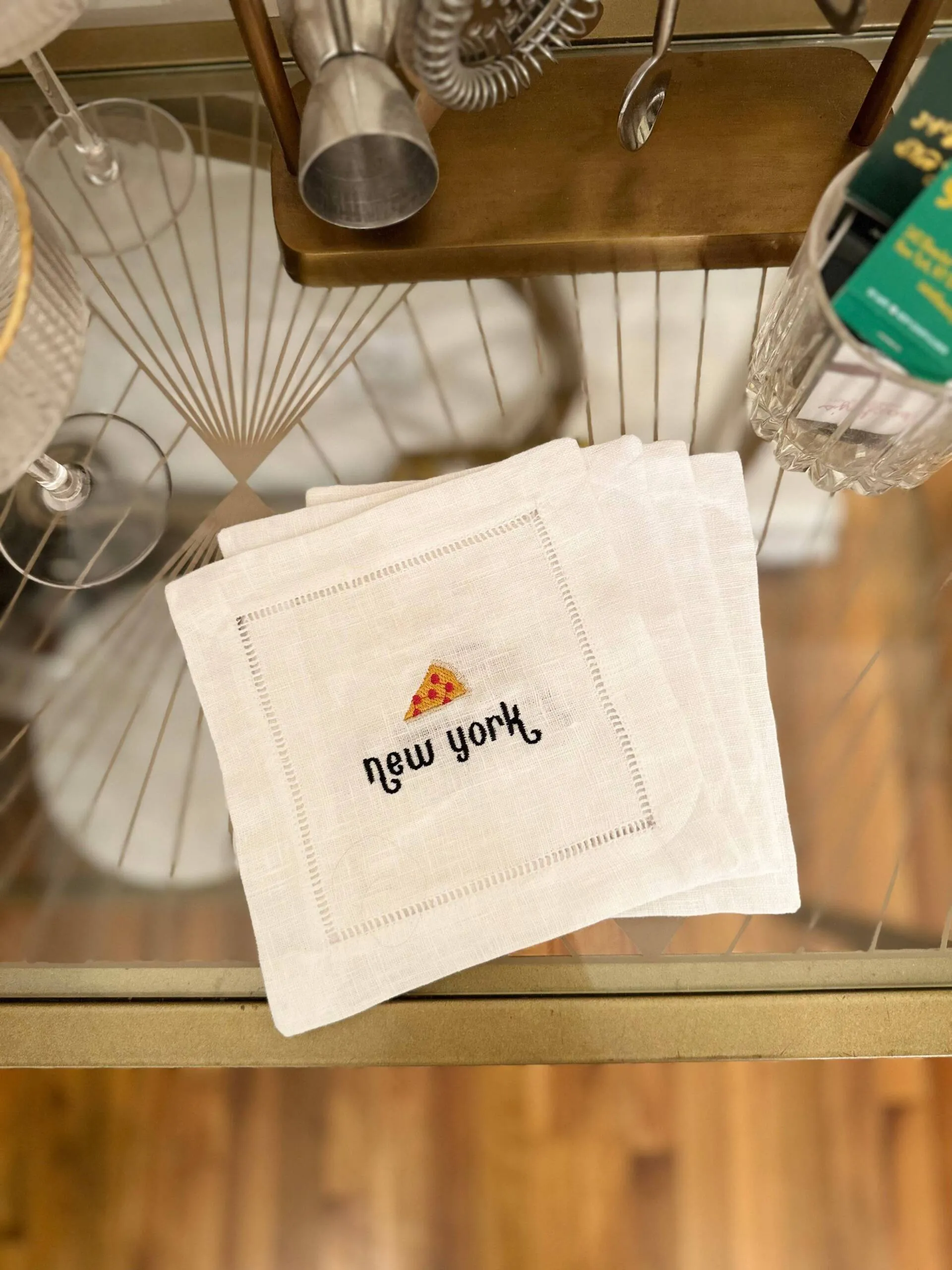 Welcome to New York Embroidered Cocktail Napkin Set of 4 - Image 4