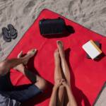 Blanket Tote Outdoor Picnic Blanket: Red & White Gingham Pattern with Gray Flap - Image 60