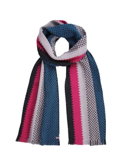 SYLVESTRE - Wool scarf: Asphalt-Raspberry